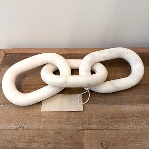 Heavy Marble Link Sculpture - White Decorative Chain Accent Chain Link Figurine